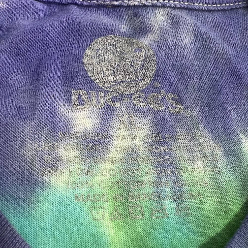 Buc-ee's Peace Love Mardi Gras T Shirt XL Tie Dye Blue Green Yellow New Orleans - Picture 8 of 12